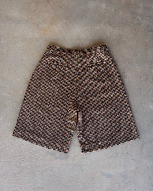 Hounds Tooth Pleated Shorts