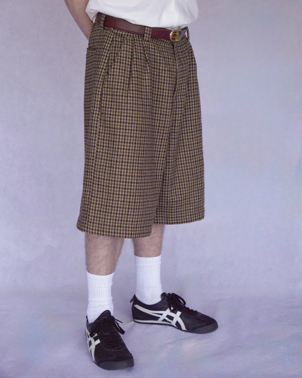 Hounds Tooth Pleated Shorts
